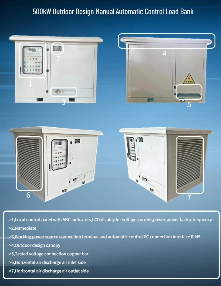 500kw Outdoor Design AC Dummy Resistor Genset Generator Testing Resistive Automatic Control Load Bank